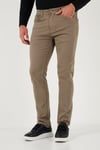 Streç Pamuklu Regular Fit Normal Bel Düz Paça Erkek Pantolon 674002 HAKİ