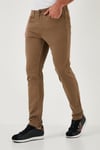 Streç Pamuklu Regular Fit Normal Bel Düz Paça Erkek Pantolon 674002 KOYU BEJ