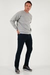 Streç Pamuklu Regular Fit Normal Bel Düz Paça Erkek Pantolon 674002 LACİVERT