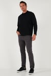 Streç Pamuklu Regular Fit Normal Bel Düz Paça Erkek Pantolon 674002 FÜME