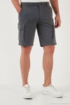 Streç Pamuklu Regular Fit Normal Bel Kargo Cepli Erkek Şort 4510S79MILAN GRİ