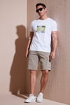 Streç Pamuklu Regular Fit Normal Bel Kargo Cepli Erkek Şort 4510S79MILAN BEJ
