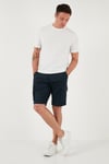 Streç Pamuklu Regular Fit Normal Bel Kargo Cepli Erkek Şort 4510S79MILAN İNDİGO