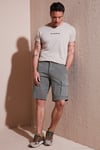 Streç Pamuklu Regular Fit Normal Bel Kargo Cepli Erkek Şort 4510S79MILAN AÇIK HAKİ