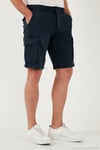 Streç Pamuklu Regular Fit Normal Bel Kargo Cepli Erkek Şort 4510S79MILAN İNDİGO