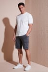Streç Pamuklu Regular Fit Normal Bel Kargo Cepli Erkek Şort 4510S79MILAN GRİ