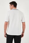 Streç Pamuklu Regular Fit Şerit Detaylı Erkek Polo Yaka T Shirt 5902768 EKRU