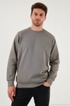 Streç Pamuklu Relaxed Fit Bisiklet Yaka 2'li Paket Erkek Sweat 5901210S2 Açık Haki-Haki