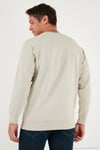 Streç Pamuklu Relaxed Fit Bisiklet Yaka Erkek Sweat 5901210 TAŞ