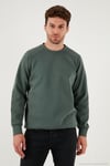 Streç Pamuklu Relaxed Fit Bisiklet Yaka 2'li Paket Erkek Sweat 5901210S2 HAKİ-TAŞ