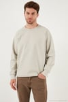 Streç Pamuklu Relaxed Fit Bisiklet Yaka 2'li Paket Erkek Sweat 5901210S2 SİYAH-TAŞ