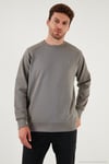 Streç Pamuklu Relaxed Fit Bisiklet Yaka 2'li Paket Erkek Sweat 5901210S2 Taş-Açık Haki