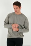 Streç Pamuklu Relaxed Fit Bisiklet Yaka Erkek Sweat 5901210 AÇIK HAKİ