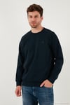 Streç Pamuklu Relaxed Fit Bisiklet Yaka 2'li Paket Erkek Sweat 5901210S2 LACİVERT-SİYAH