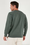 Streç Pamuklu Relaxed Fit Bisiklet Yaka Erkek Sweat 5901210 HAKİ