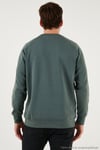 Streç Pamuklu Relaxed Fit Bisiklet Yaka 2'li Paket Erkek Sweat 5901210S2 HAKİ-SİYAH