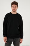 Streç Pamuklu Relaxed Fit Bisiklet Yaka 2'li Paket Erkek Sweat 5901210S2 Siyah-Açık Haki