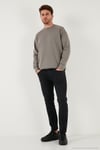 Streç Pamuklu Relaxed Fit Bisiklet Yaka 2'li Paket Erkek Sweat 5901210S2 Açık Haki-Haki