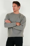 Streç Pamuklu Relaxed Fit Bisiklet Yaka Erkek Sweat 5901210 AÇIK HAKİ