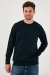 Streç Pamuklu Relaxed Fit Bisiklet Yaka 2'li Paket Erkek Sweat 5901210S2 HAKİ-LACİVERT