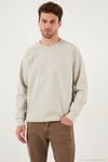 Streç Pamuklu Relaxed Fit Bisiklet Yaka 2'li Paket Erkek Sweat 5901210S2 HAKİ-TAŞ