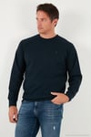 Streç Pamuklu Relaxed Fit Bisiklet Yaka Erkek Sweat 5901210 LACİVERT