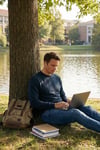 Streç Pamuklu Relaxed Fit Bisiklet Yaka Erkek Sweat 5901210 LACİVERT
