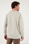Streç Pamuklu Relaxed Fit Bisiklet Yaka 2'li Paket Erkek Sweat 5901210S2 HAKİ-TAŞ