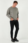 Streç Pamuklu Relaxed Fit Bisiklet Yaka Erkek Sweat 5901210 AÇIK HAKİ