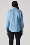 Streç Pamuklu Slim Fit Düğmeli Erkek Kot Gömlek 86625-0065 AÇIK MAVİ