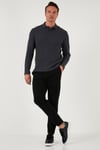 Streç Pamuklu Slim Fit Normal Bel Boru Paça Erkek Pantolon 674003 SİYAH