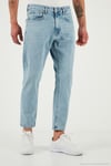 Streç Pamuklu Slim Fit Normal Bel Boru Paça Jeans Erkek Kot Pantolon 5900S601MILANO AÇIK MAVİ