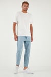 Streç Pamuklu Slim Fit Normal Bel Boru Paça Jeans Erkek Kot Pantolon 5900S601MILANO AÇIK MAVİ