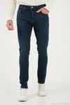 Streç Pamuklu Slim Fit Normal Bel Dar Paça Jeans Erkek Kot Pantolon 1115C42NAPOLI LACİVERT
