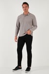 Streç Pamuklu Slim Fit Normal Bel Dar Paça Erkek Kot Pantolon 674001 SİYAH