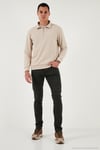 Streç Pamuklu Slim Fit Normal Bel Dar Paça Jeans Erkek Kot Pantolon 1115C24NAPOLI NEFTİ