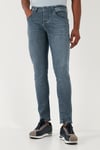 Streç Pamuklu Slim Fit Normal Bel Dar Paça Jeans Erkek Kot Pantolon 1120S02NAPOLI MAVİ
