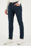 Streç Pamuklu Slim Fit Normal Bel Dar Paça Jeans Erkek Kot Pantolon 1115C42NAPOLI LACİVERT