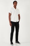 Streç Pamuklu Slim Fit Normal Bel Dar Paça Jeans Erkek Kot Pantolon 1120S01NAPOLI SİYAH