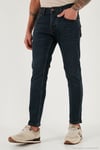 Streç Pamuklu Slim Fit Normal Bel Dar Paça Jeans Erkek Kot Pantolon 1124C45NAPOLI MAVİ