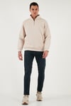 Streç Pamuklu Slim Fit Normal Bel Dar Paça Jeans Erkek Kot Pantolon 1124C45NAPOLI MAVİ