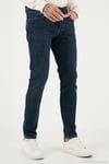 Streç Pamuklu Slim Fit Normal Bel Dar Paça Jeans Erkek Kot Pantolon 1115C42NAPOLI LACİVERT
