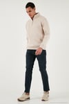Streç Pamuklu Slim Fit Normal Bel Dar Paça Jeans Erkek Kot Pantolon 1124C45NAPOLI MAVİ