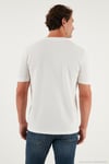 Streç Pamuklu Slim Fit Sıfır Yaka Erkek T Shirt 5902639 EKRU