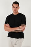 Streç Pamuklu Slim Fit Sıfır Yaka Erkek T Shirt 5902639 SİYAH