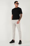 Streç Pamuklu Slim Fit Sıfır Yaka Erkek T Shirt 5902639 SİYAH