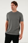 Streç Pamuklu Slim Fit Sıfır Yaka Erkek T Shirt 5902639 AÇIK HAKİ