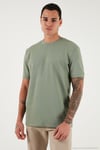Streç Pamuklu Slim Fit Sıfır Yaka Erkek T Shirt 5902639 Elma