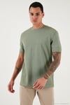 Streç Pamuklu Slim Fit Sıfır Yaka Erkek T Shirt 5902639 Elma