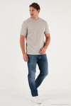 Streç Pamuklu Slim Fit Sıfır Yaka Erkek T Shirt 5902639 TAŞ